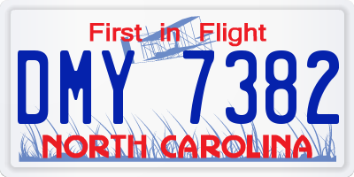 NC license plate DMY7382