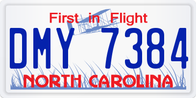 NC license plate DMY7384