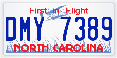 NC license plate DMY7389