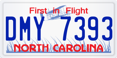 NC license plate DMY7393