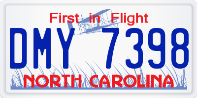 NC license plate DMY7398