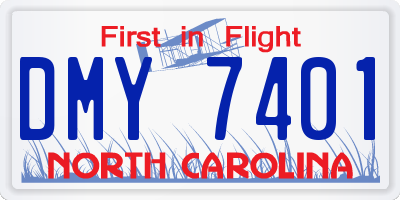 NC license plate DMY7401