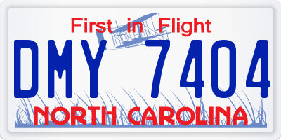 NC license plate DMY7404