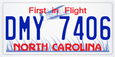NC license plate DMY7406