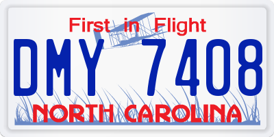NC license plate DMY7408