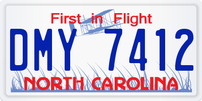 NC license plate DMY7412