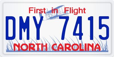 NC license plate DMY7415