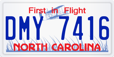 NC license plate DMY7416