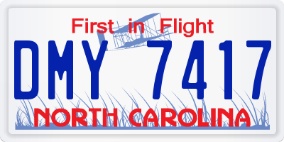 NC license plate DMY7417