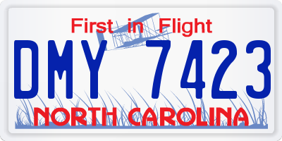 NC license plate DMY7423