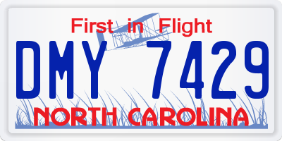 NC license plate DMY7429