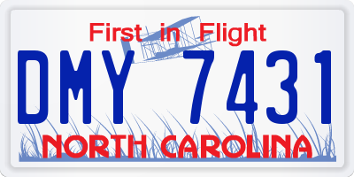 NC license plate DMY7431