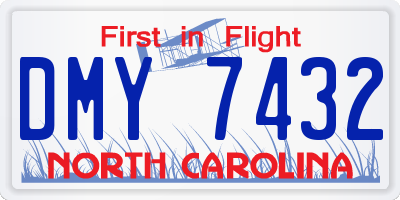 NC license plate DMY7432