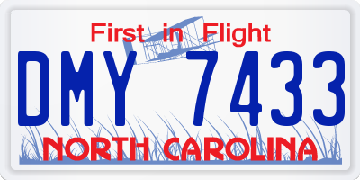 NC license plate DMY7433