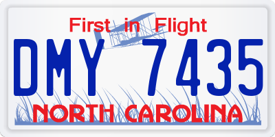 NC license plate DMY7435