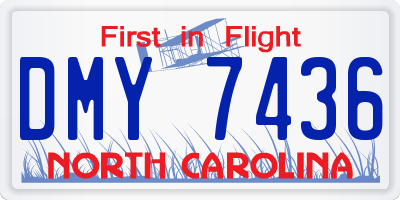 NC license plate DMY7436