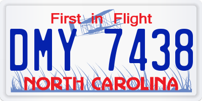 NC license plate DMY7438