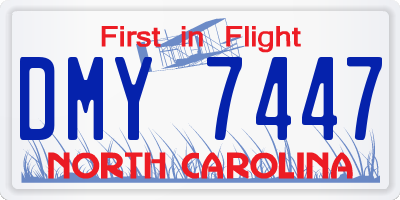 NC license plate DMY7447