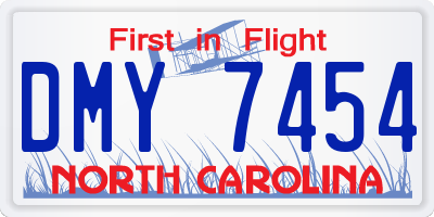 NC license plate DMY7454