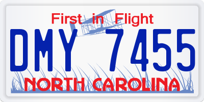 NC license plate DMY7455