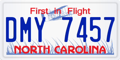 NC license plate DMY7457