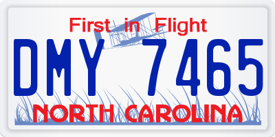 NC license plate DMY7465