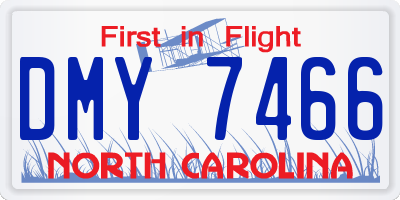NC license plate DMY7466