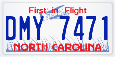NC license plate DMY7471