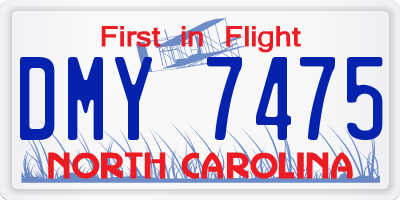 NC license plate DMY7475
