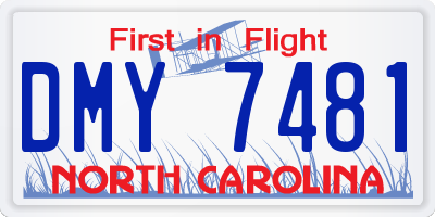 NC license plate DMY7481