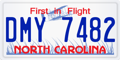 NC license plate DMY7482
