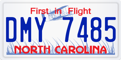 NC license plate DMY7485