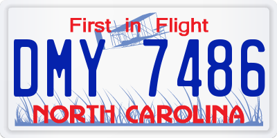 NC license plate DMY7486