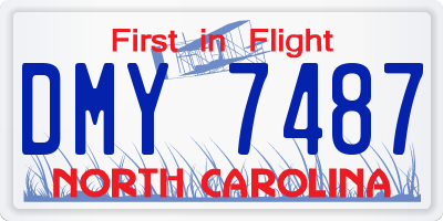 NC license plate DMY7487