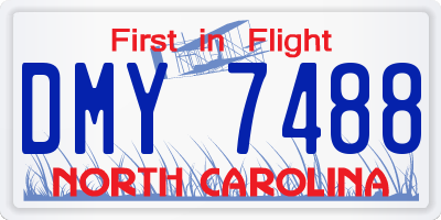 NC license plate DMY7488