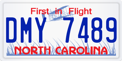 NC license plate DMY7489