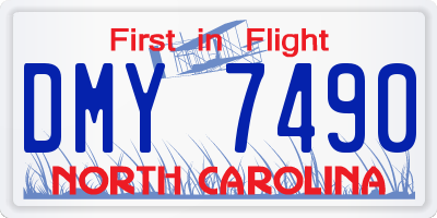 NC license plate DMY7490