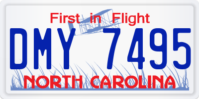 NC license plate DMY7495