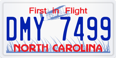 NC license plate DMY7499