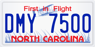NC license plate DMY7500