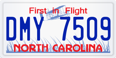 NC license plate DMY7509