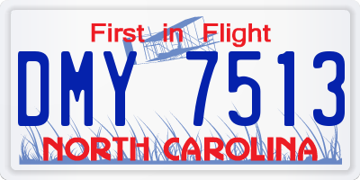 NC license plate DMY7513