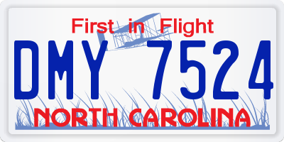 NC license plate DMY7524