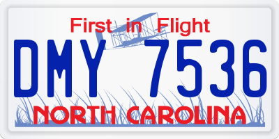 NC license plate DMY7536