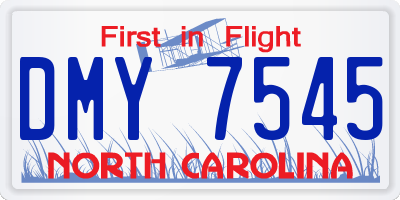 NC license plate DMY7545