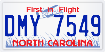 NC license plate DMY7549