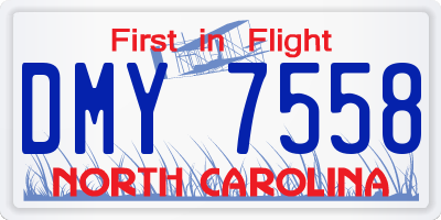 NC license plate DMY7558