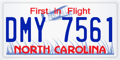 NC license plate DMY7561