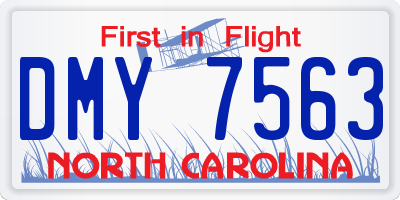 NC license plate DMY7563