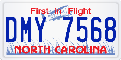 NC license plate DMY7568